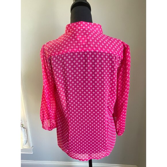 Christopher & Banks Women's Pink Sheer Blouse Top Size S - Picture 3 of 4